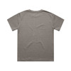 A faded olive green children's t-shirt with a simple design and no visible graphics on the back.