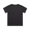 A faded black kids' t-shirt with a classic short sleeve design and a simple logo on the front.