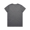 A grey T-shirt with a soft texture, featuring a logo on the back. The shirt has a classic crew neckline.