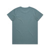 A green short-sleeved t-shirt with a plain back design. It features a logo at the neckline.