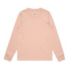 A long-sleeve T-shirt in a soft peach colour with a crew neck and a logo.