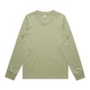A long-sleeve T-shirt in a muted green colour with a crew neck and cuffed sleeves. Features a logo.