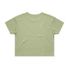 A green crop tee with a relaxed fit and short sleeves, featuring a plain back and no visible branding.