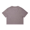 A heavy faded crop tee in a soft mauve colour, featuring a plain back and a subtle logo.