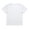 A white children's organic ribbed t-shirt with short sleeves and a plain back view. It features a brand logo.