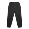 Faded black track pants featuring an elastic waistband and a single back pocket. Includes branding.