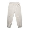 Faded track pants in a light beige colour, featuring an elasticated waistband and cuffed hems. Includes branding.