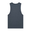 A grey unisex singlet tank top featuring a plain design and a rear view. It has a logo on the back.