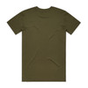A green Basic Tee t-shirt with a classic crew neck and short sleeves, featuring a plain back design and a logo.