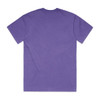 A purple T-shirt with a standard crew neck and short sleeves. The back features a logo.