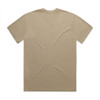 A khaki heavy faded tee, featuring a classic crew neck and short sleeves, with a branding logo.
