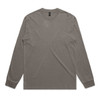 A long-sleeved tee in faded olive green with a crew neckline and a logo tag.