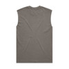 A faded olive green tank top with a sleeveless design and a plain back. Features a logo.