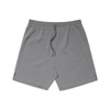 Active shorts in a muted grey colour, featuring an elastic waistband and a drawstring, with side slits for comfort.