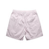 Light pink beach shorts with an elastic waistband, featuring a simple design and no visible branding.