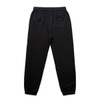 Black track pants featuring an elastic waistband and a single back pocket. The design is simple and functional.