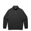 A black half-zip jacket featuring a high collar and a front zipper, with a simple design and no graphics.