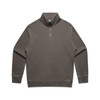 A faded olive half-zip jacket featuring long sleeves and a high collar. The garment has a subtle logo detail.