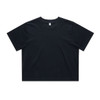 A black classic crop tee with a simple design and a small logo on the label.