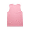 A pink sleeveless tank top with a smooth finish and no design elements visible. Features a logo on the fabric.