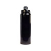 A drink bottle featuring a sleek black design and a flip straw lid, with a 750ml capacity.