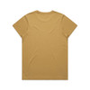 A plain, faded maple-coloured T-shirt with short sleeves and a simple back design. It features a logo.
