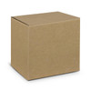 A plain brown cardboard box with a square shape and no visible branding or markings.