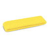 A yellow head sweat band laid flat on a white background, featuring a textured surface and folded neatly.