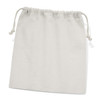A large, natural-coloured cotton gift bag with drawstring closure, featuring a simple design and no visible branding.