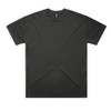 A black oversized tee with short sleeves and a simple design, featuring a logo on the label.