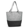 A grey and dark grey felt tote bag with two sturdy handles and a simple design. Features a branded logo.