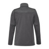 A women's black eco waterproof softshell jacket, featuring a high collar and a clean, minimalist design.