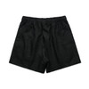 Black linen shorts with an elastic waistband and a simple design, featuring no additional detailing.