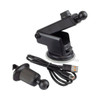 A black 15W wireless car charger with a suction mount and USB cable for easy installation.