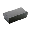 A black rectangular box with a lid, made from sturdy paper material.