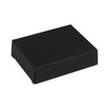 A black rectangular box with a flat lid, suitable for packaging various items.