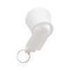 A white smartphone torch with a keyring attachment, featuring a compact, collapsible design.