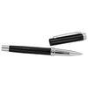 A black pen with a silver clip and accents, designed to complement the Scriptura Legato Notebook.