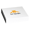 A white box with an orange logo, designed for the Trekk Survival Multi-Tool, featuring a sleek, minimalist look.