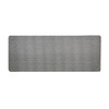 A desk mat in a rectangular shape with a textured gray surface, designed for office use.