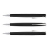 A set of three Lamy Studio metal pens featuring a sleek black design with silver accents.