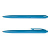 A set of Javelin pens in bright blue, featuring a smooth plastic design and a clip for easy attachment.