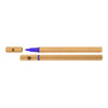 A cardboard pen with a blue tip and cap, featuring a logo on the side, made from recyclable materials.