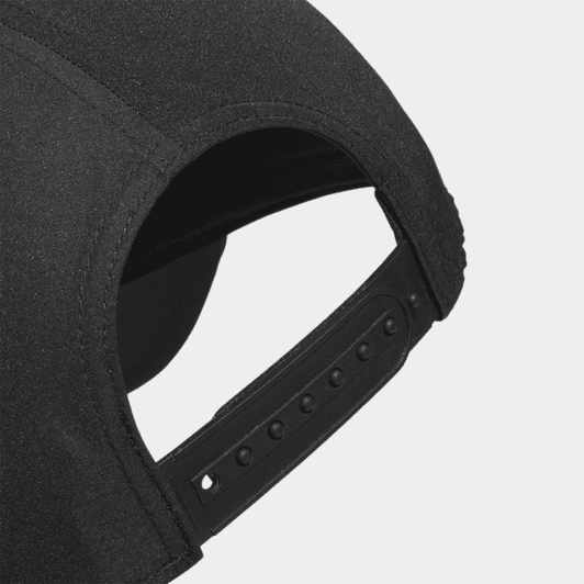 A black Adidas Performance Golf Cap featuring an adjustable strap at the back and a logo on the side.