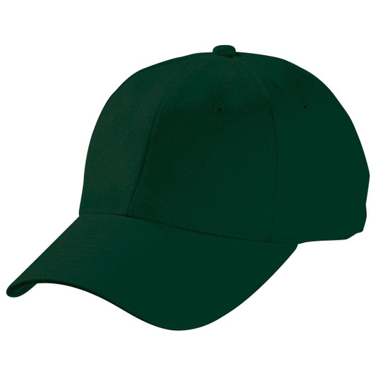 A dark green heavy brushed cotton cap with a curved brim and ventilation holes. It features a logo on the front.