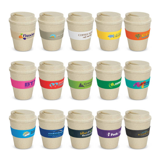 Assorted drink bottles in various colours, featuring branded logos, with a natural finish and a 350ml capacity.