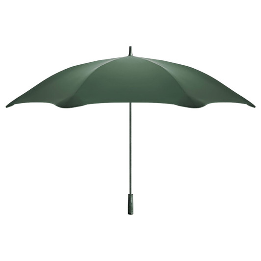A green BLUNT Sport Umbrella with a sturdy canopy and a sleek grey handle, featuring a branding logo.