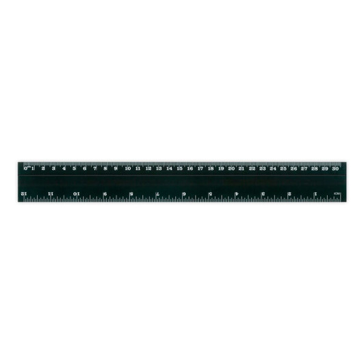 A Flip Ruler featuring a black design with measurements up to 30 inches, marked clearly for easy reading.