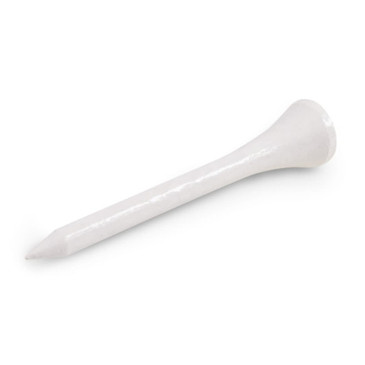 A white golf tee designed for holding golf balls during play.