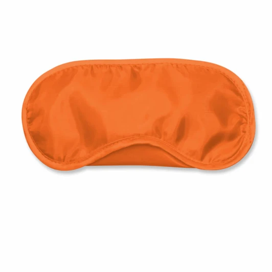 An orange eye mask designed for comfort and relaxation.